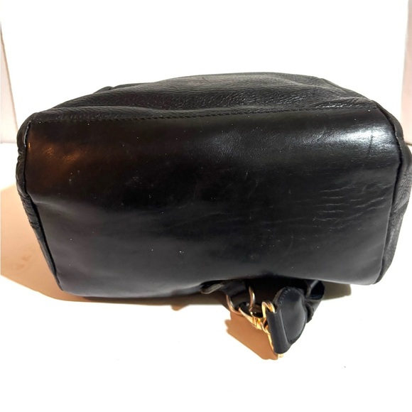 2 effe vintage unisex Elegant Black Leather Backpack - Picture 3 of 7